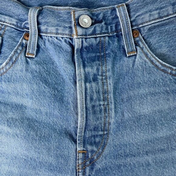 Levi Strauss 501 Denim Blue Jeans u Short Short Daisy Duke Hot Pants Size W28 Hi - Picture 5 of 7